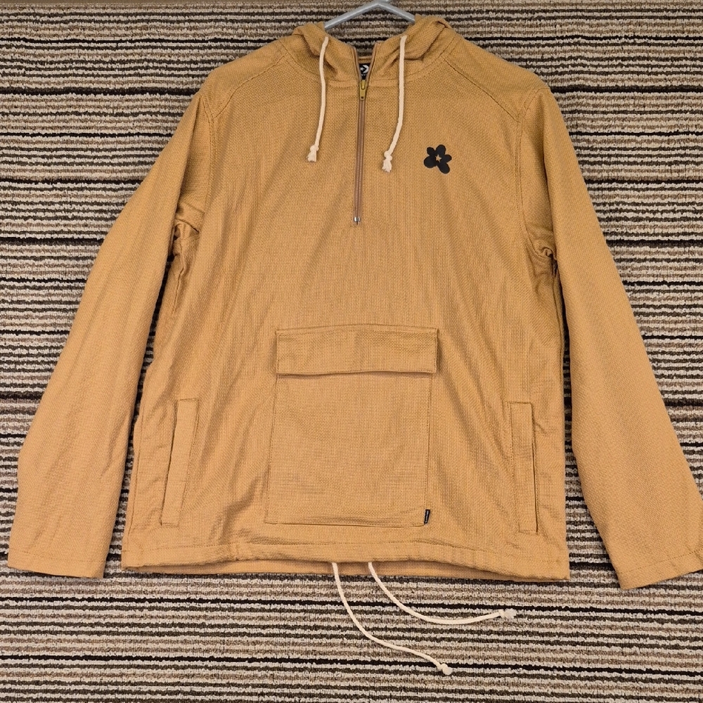 CONVERSE x Golf Le Fleur Anorak Tan Cotton Mens Small Hoodie Pullover Jacket‎